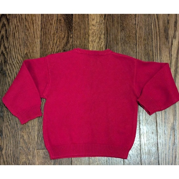 Vtg 90s Ralph Lauren Bear American Flag Crew Neck Sweater Red Cotton Buttons 4T - Picture 8 of 8